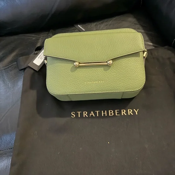 Strathberry Olive Green Leather Camera Bag - Picture 1 of 3